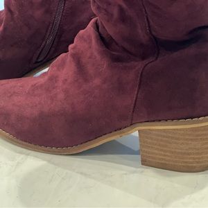 Suede Burgandy Ankle Booty.